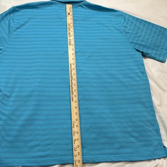 Greg Norman Play Dry Sporty Men's Blue Striped Golf Shirt XL EUC - Picture 5 of 7